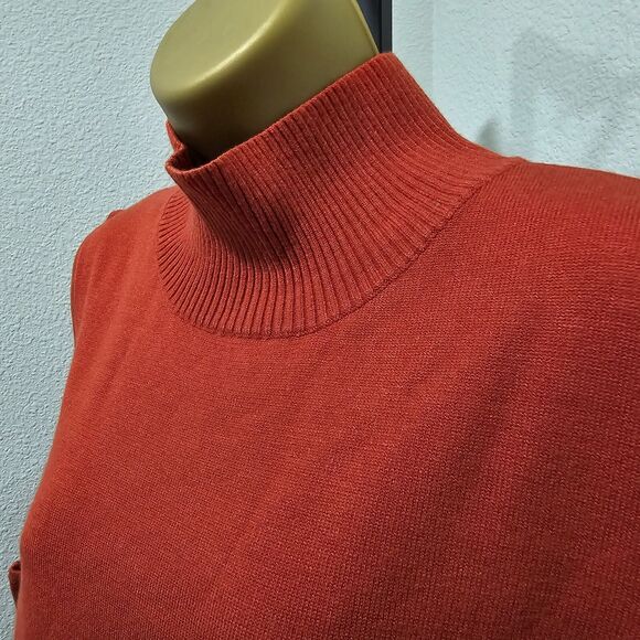 Rust Orange Plus Sweater Womens 2XL Sleeveless Mock Neck Office Capsule Fall - Picture 1 of 8
